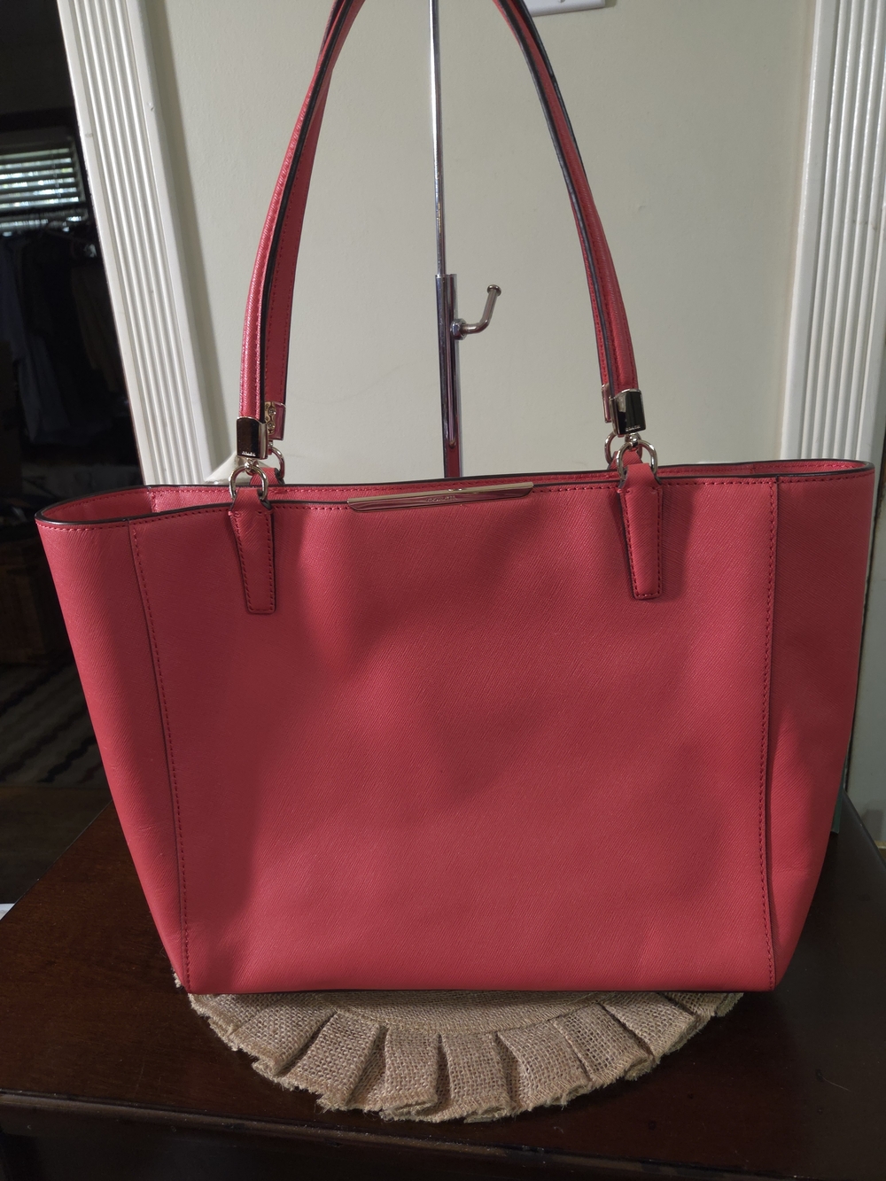 LIKE NEW Coach Coral Madison Saffiano Leather Tote Bag